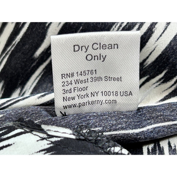 Parker Long Sleeve V Neck Shorts 100% Silk Romper Black‎ White Women Size Small - Picture 9 of 9